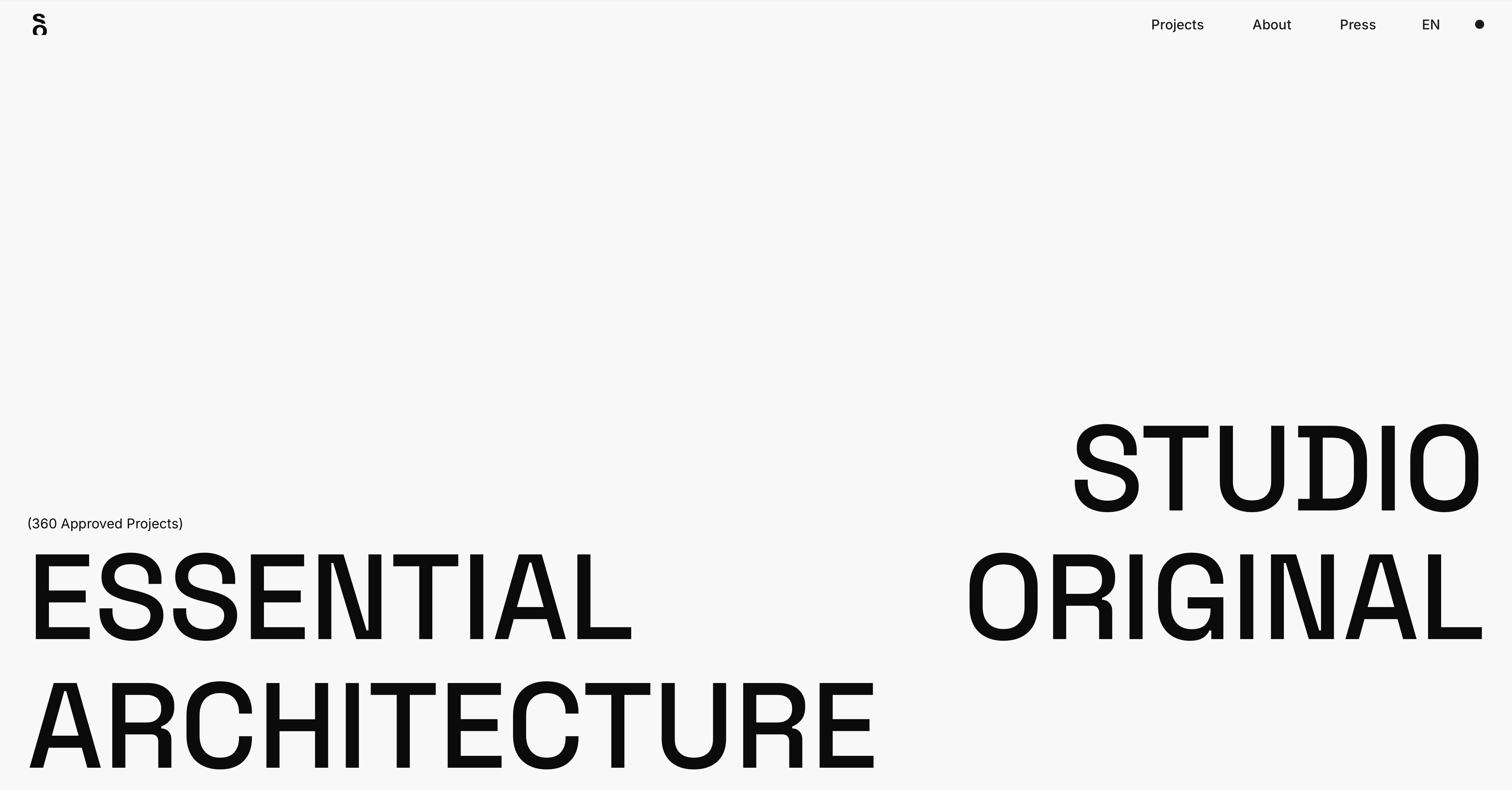 The SO Arquitetos website on desktop