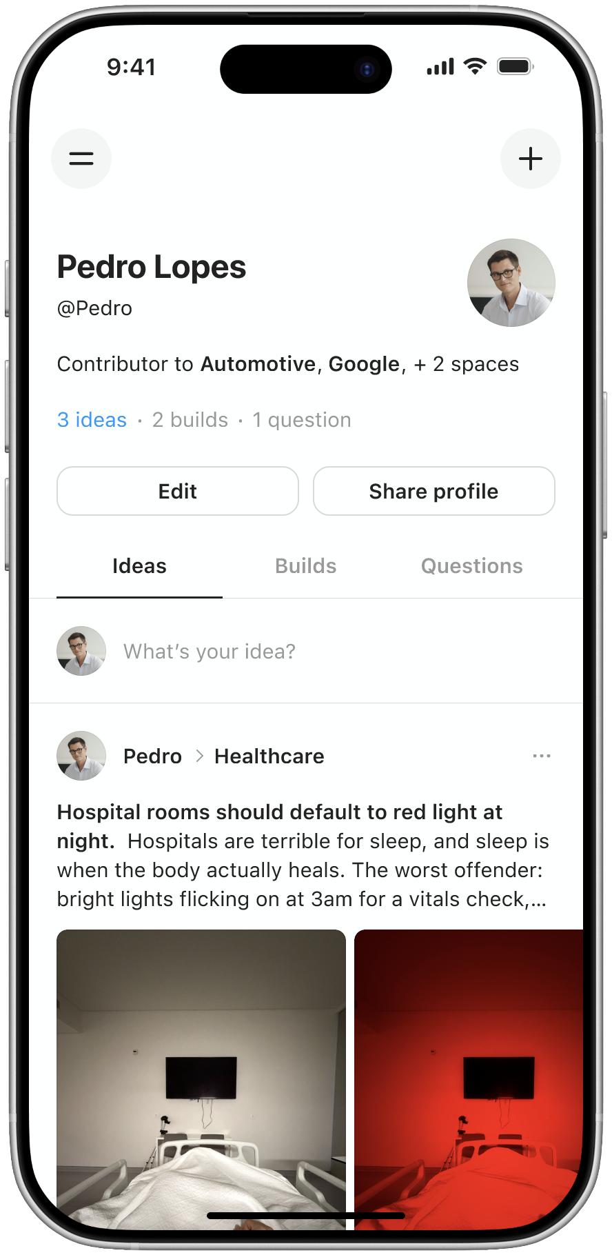 The Specscreen app on a phone